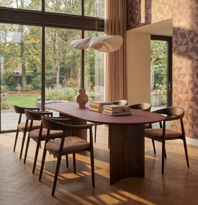 Fenix eettafel Rosso Jaipur - Plat Ovaal - LouLou walnut brown 2x