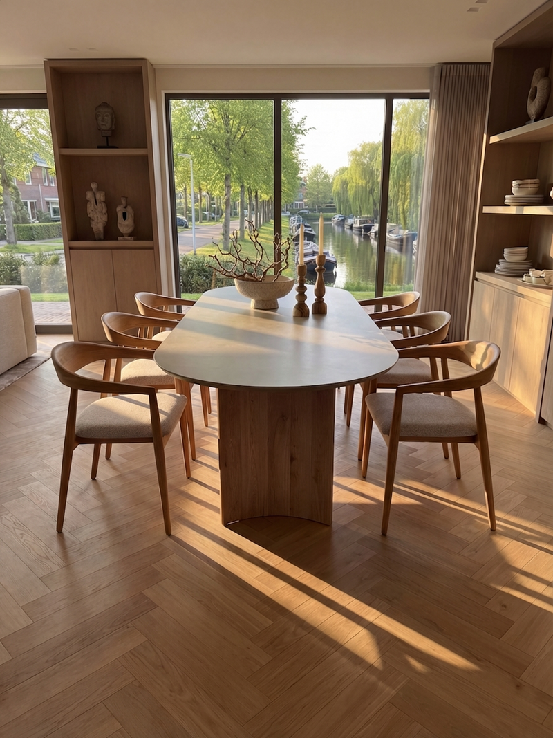 Keramiek eettafel Surface Arena - Plat Ovaal - LouLou Naturel
